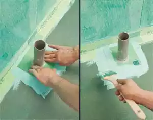 Montera manschett på golvet